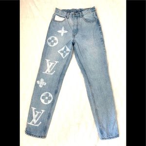 Customized BRANDY MELVILLE LV CUSTOM DESIGNER  JEANS🔥